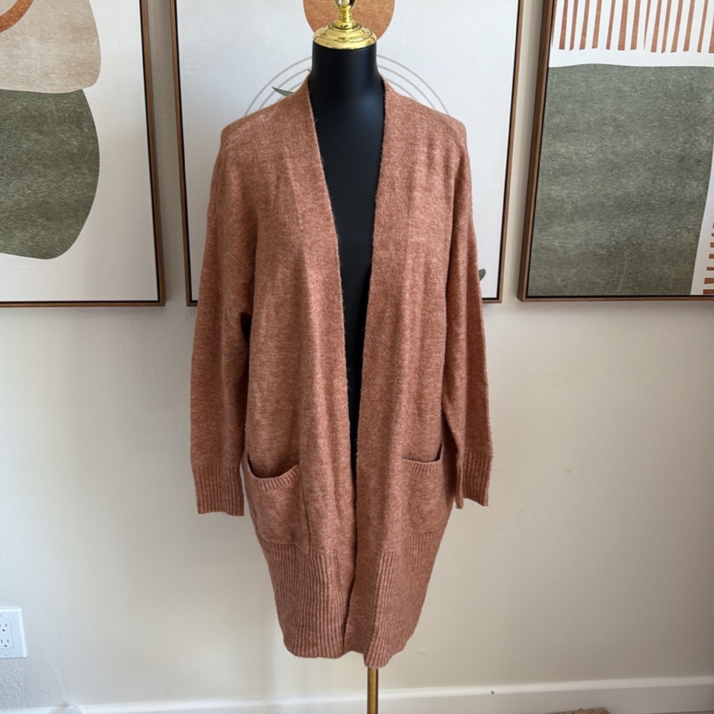 53. XCVI Long Open Tan Cardigan